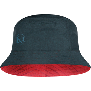 Kapelusz BUFF TRAVEL BUCKET HAT COLLAGE RED-BLACK M/L -RED-M/L-Standard