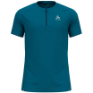 Koszulka do biegania męska Odlo T-shirt z zamkiem 1/2 zip AXALP TRAI niebieska