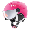 Kask narciarski dziecięcy z wizjerem Uvex Junior visor pro różowy